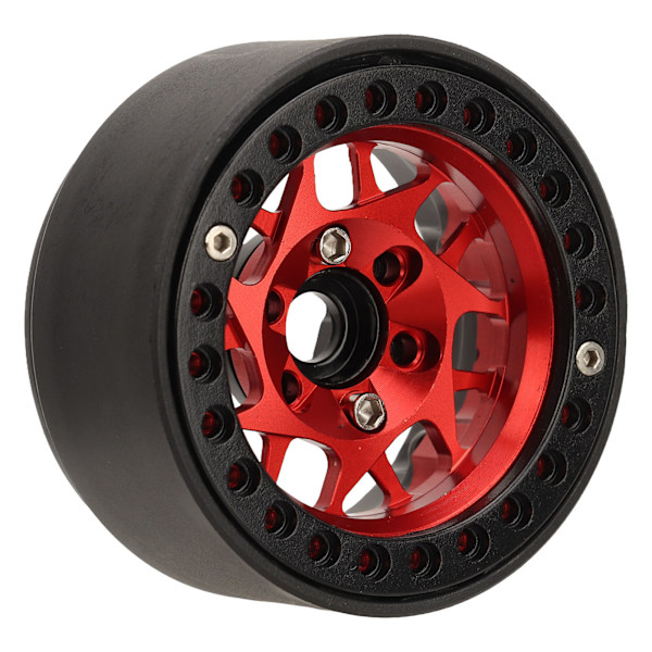 4 st RC Crawler Fälgar Universal Aluminiumlegering 1,9 tum RC Beadlock Hjul Fälgar för SCX10 II Röd