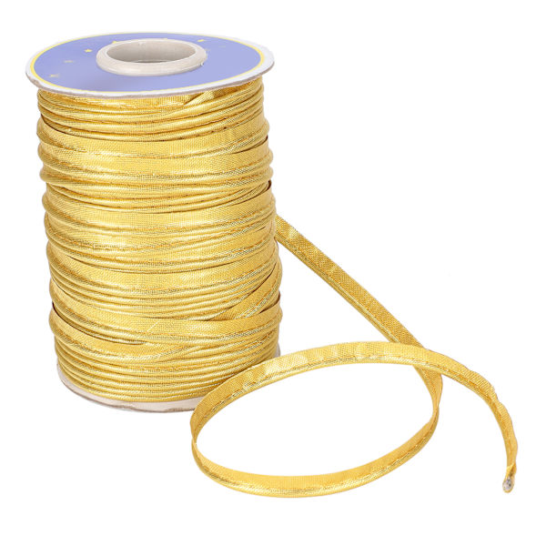 70yd Crafts Kantsnor Fletning Rørledning Bias Tape Trims 1cm Bredde til Syning Sømbinding Syning Guld