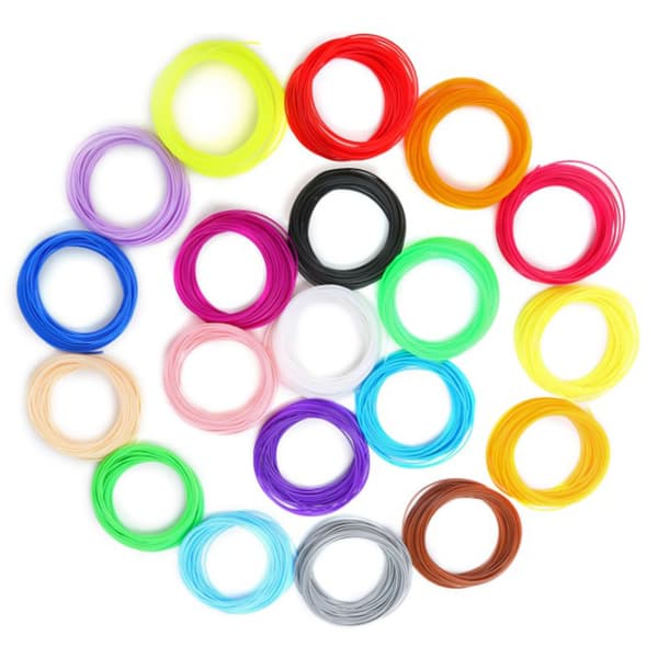 20 rullar 3D-pennfilament PLA 10,9yd längd blandade färger utjämnande säkra 3D-pennfilamentpåfyllningar för utbyte