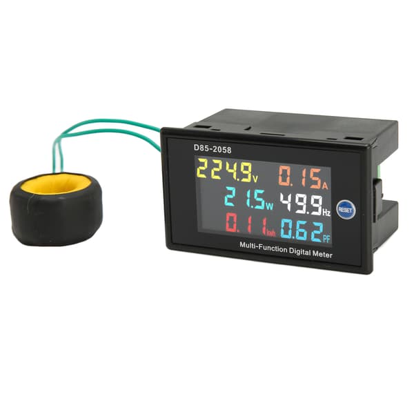 AC Meter Enkeltfase LCD Digitalt AC Panel Meter Spenning Strøm Frekvens Amp Watt Strømovervåker AC40‑300V 0.00-110.0A