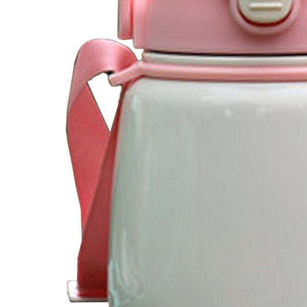 Isoleret vandflaske 650ML 304 rustfrit stål sugerør flaske til udendørs kontor skole pink