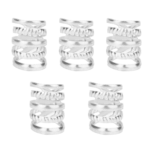 5st Vårhårpärlor Metall Retro Stil Skägg Dreadlocks för Bröllopsfest CosplaySilver