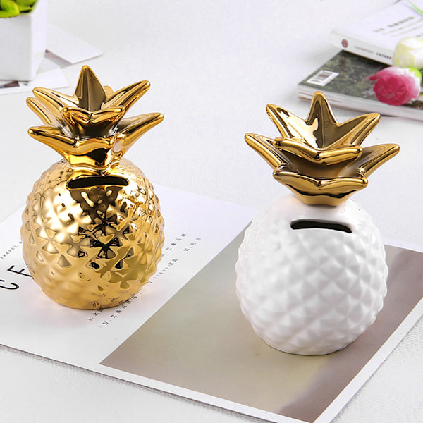 Keramisk ananas spargris söt spargris prydnader ananas sparbössa heminredning