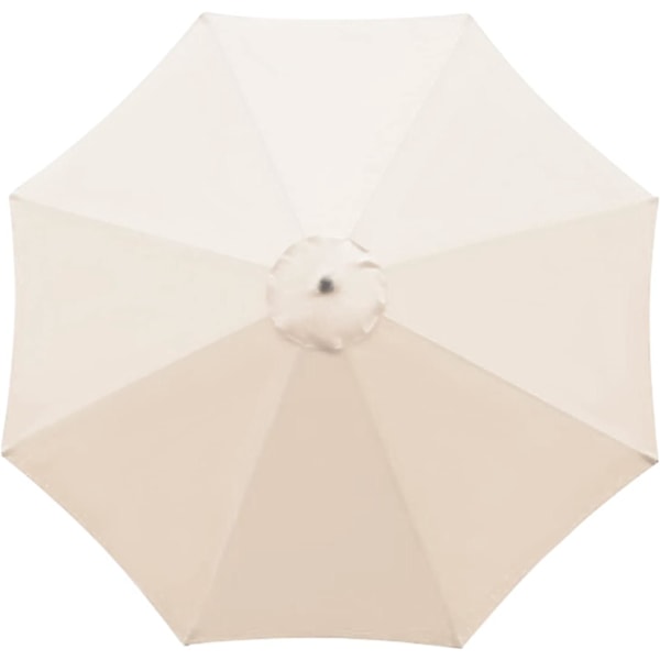 Erstatningsovertræk til parasol - 8 ribber - Diameter 3m - Vandtæt - UV-beskyttelse - Erstatningsstof - Beige