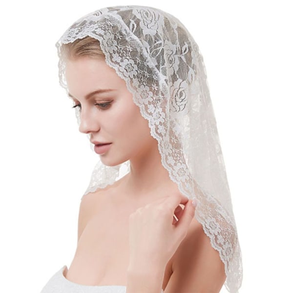 Kort brude slør blonder enkelt lag elegant høj kvalitet bryllup brude slør til kirker bryllupper dåb hvid