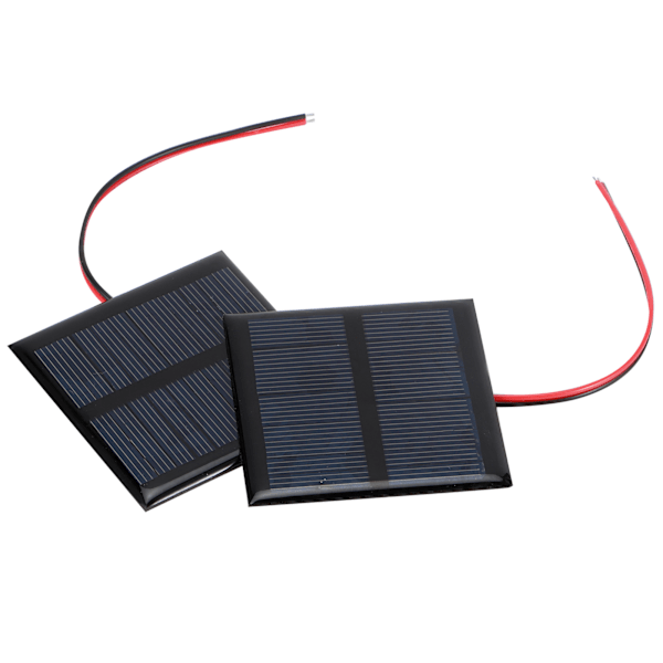 2 stk. 5,5V 0,6W kablet solpanel multifunktionelt bærbart mini solpanel polysilicium