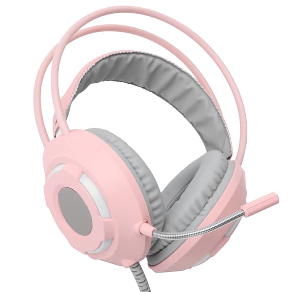 AJAZZ Over-Ear Hovedtelefoner 7.1 Stereo Lyd Støjreducerende Kablet Headset med USB-interface Pink