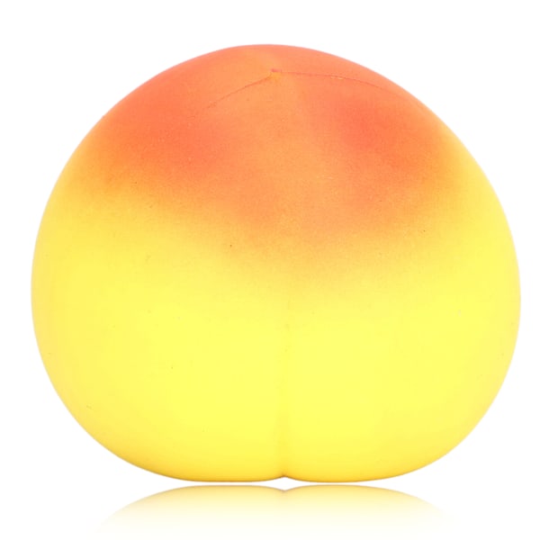 Fersken Squeeze Ball Elastisk Lindre Angst Frugt Stressbold Legetøj til Kvinder Mænd Børn Gul
