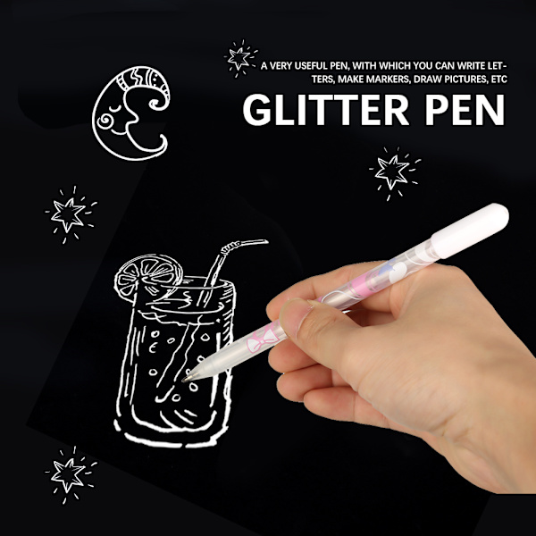 4 st/ set 0,8 mm vit bläck Gel Pen Gratulationskort Markör Pennor Skrivtillbehör