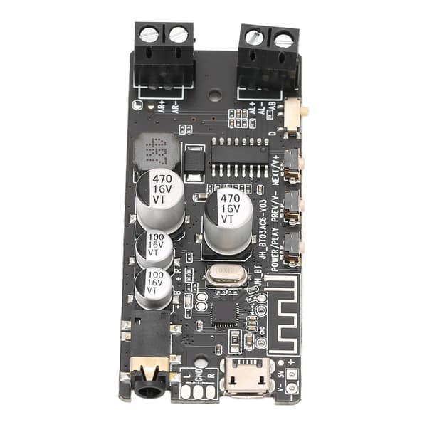 DIY Bluetooth-mottakermodul Stereo 2x5W Bluetooth 5.0 Forsterkerkort med 3,5 mm hodetelefonplugg