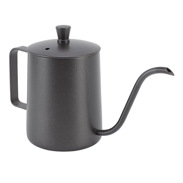 Häll över kaffekanna i rostfritt stål, handhållen smal droppip, gåshals kaffekanna 350 ml PTFE svart
