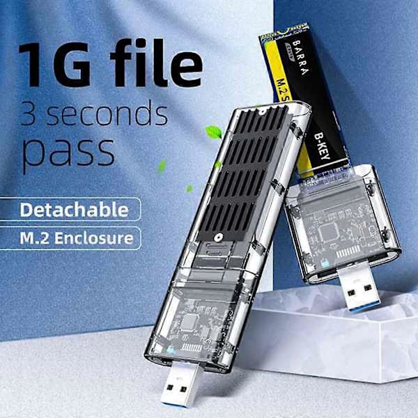 Externt M.2 NGFF SATA SSD-kabinett Höghastighets USB3.0 Gen1 för PC