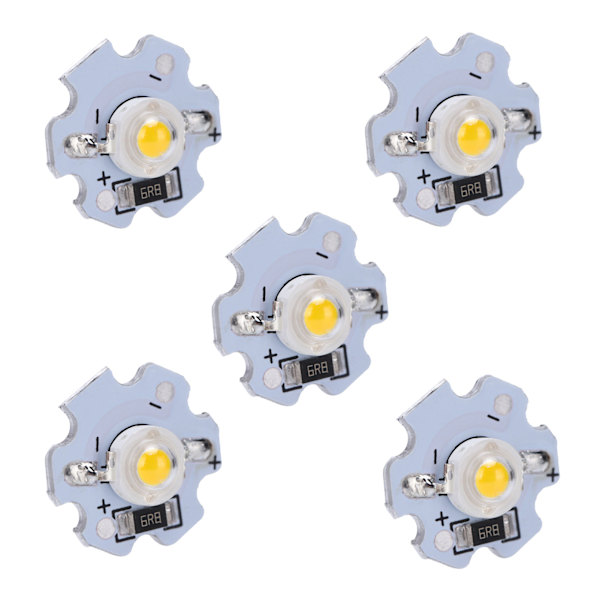 25 kpl 5 V LED-sirut 200 LM 1 W Power LED-lamppuhelmet tee-se-itse-valaisimiin Lämmin valkoinen 3000-3200K