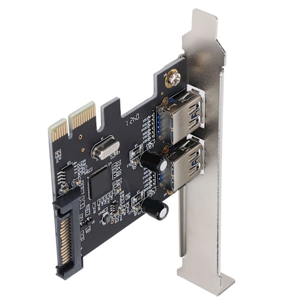 PCI-E-laajennuskortti USB3.0 5 Gbps:n huippunopeudella, kaksiporttinen pöytätietokoneen korttipaikka-adapteri