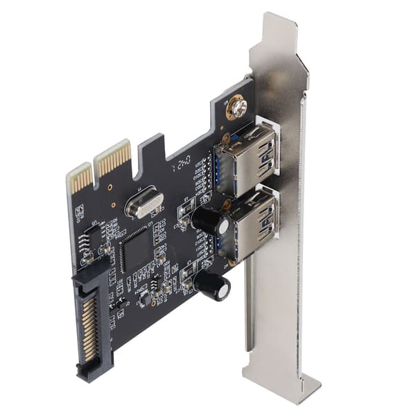 PCI-E-utbyggnadskort USB3.0 5 Gbps höghastighetsöverföring Tvåports stationär datorslotsadapter