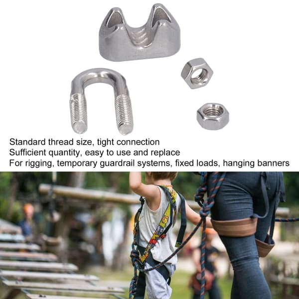 20 stk. rustfri stål wire reb klemme hardware rigging kabel clips lås fastgørelsesanordninger M3 (3 mm)