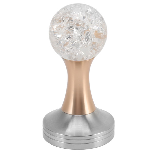 Krystallkule Kaffe Flat Tamper Rustfritt Stål Base Pulverhammer for Kaffetilbehør Gull 58mm