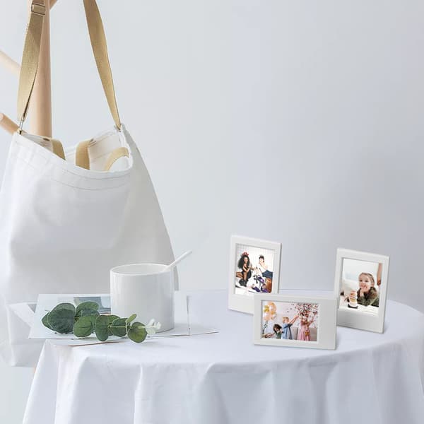 Grå skrivbordsfotoram i plast för Fujifilm Instax Mini 3in foton