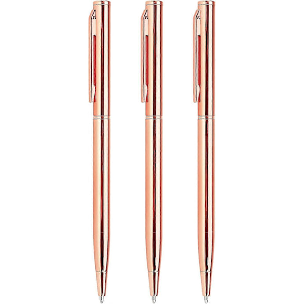3 Pak Slanke Kuglepenne Sort Blæk Medium 1.0mm Skrivepen til Bryllup Forretning Kontor Studerende