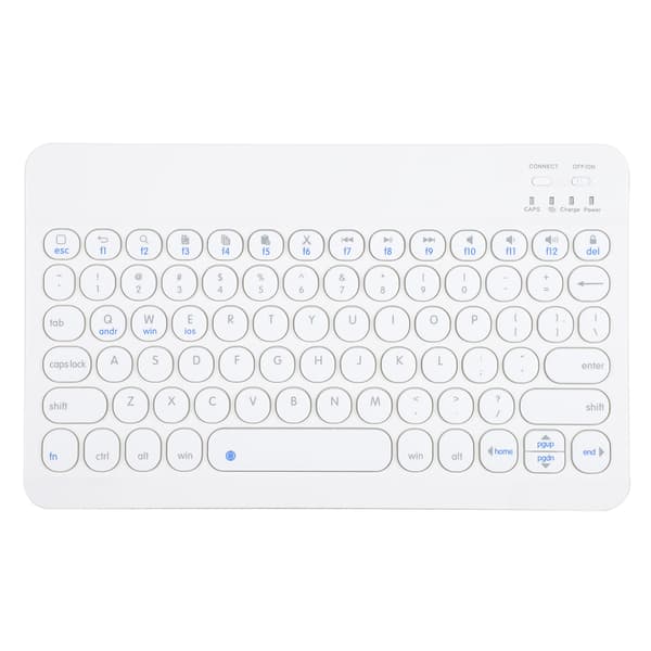Trådlöst Bluetooth-tangentbord ultratunt retro punk för Windows OS X/Android IOS (vit)