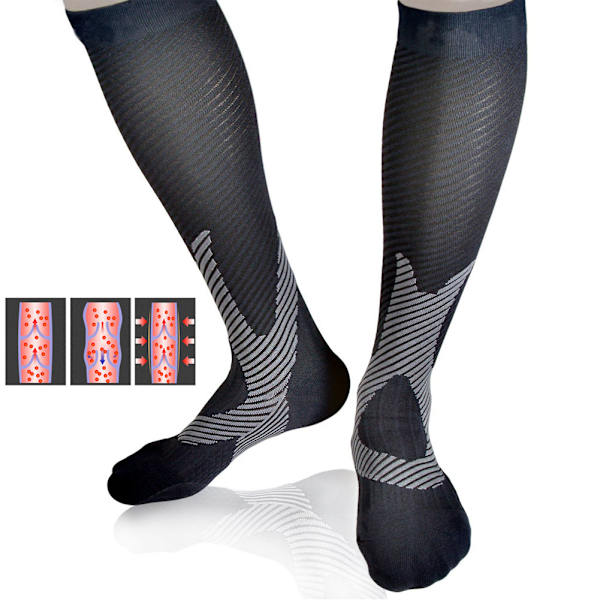 Kompressionsstrumpor Anti Fatigue Smärtlindring Knähöga strumpor för utomhussportS/M