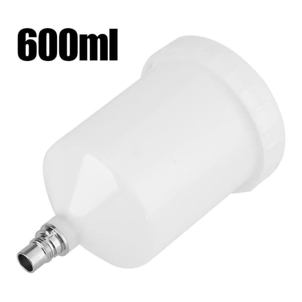 Sata malerkop, plastik kop, luftgravitationsmalingpotte, gevindforbindelse til sprøjtepistol, 600 ml kapacitet