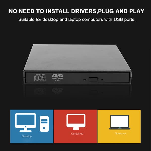 USB DVD-brännare extern optisk enhet stationär bärbar dator tillbehör för WindowsXP / 8 / Vista