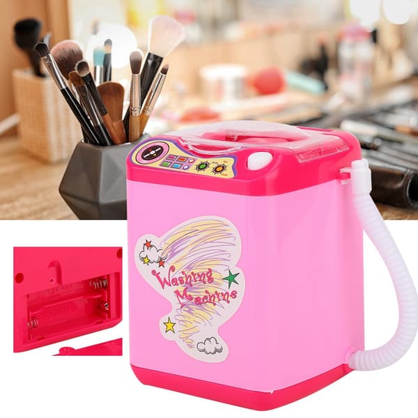 Mini Simulationsvaskemaskine Elektrisk Makeupbørste Vaskemaskine (Pink)