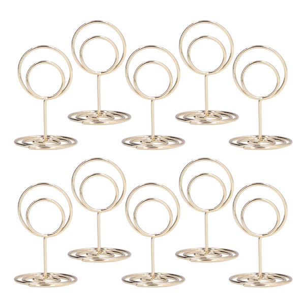 10 stk bordnummerholder Praktisk Praktisk Rund base Pålitelig Holdbar Stabil Elegant Stil Hjemmedekorasjon Gull