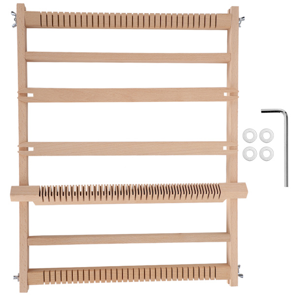 Vävramssats Bokträ Barnens DIY-leksaksstickmaskin Handgjord gobelängvävare