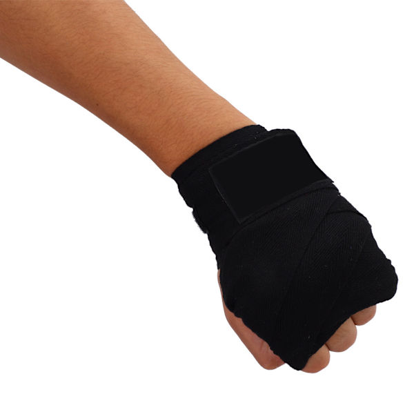 Voksne 1 par elastiske håndindpakninger Håndindpakning til boksning Kickboxing Muay Thai (sort)