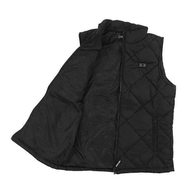 8 Places Heated Vest Intelligent Temperature Control USB Heating Vest Jacket For Winter Outdoor Black Heating Clothes XL