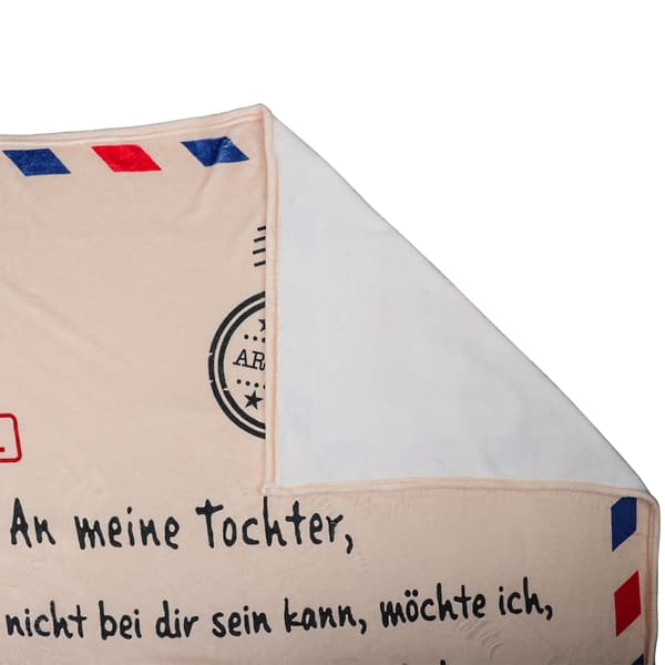 Tysk bogstavtæppe til min søn og min datter Superblødt tæppe Flanneltæppe Vintervarmt blødt posttæppe