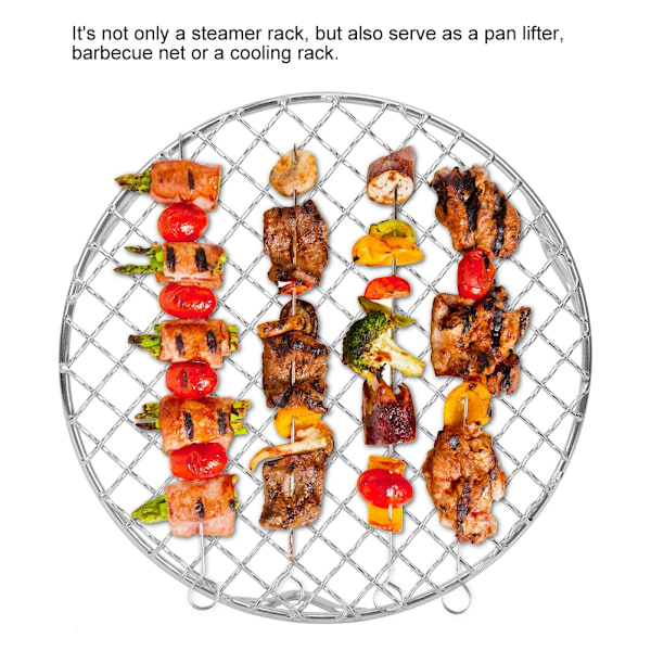 Multifunktionel bagegitter i rustfrit stål, grillnet, grillrist, dampstativ, frituretilbehør
