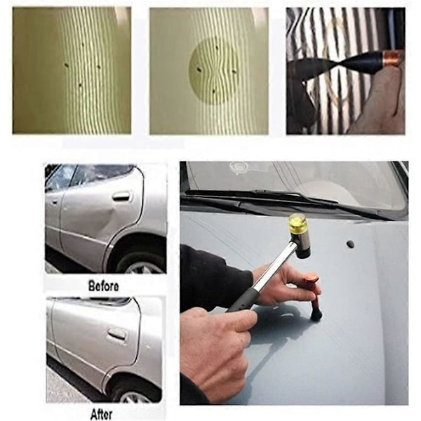 DIY Paintless Dent Repair Kit Metall Tap Down Penn Med 9 Hoder Tips Paintless Dent Removal Verktøy