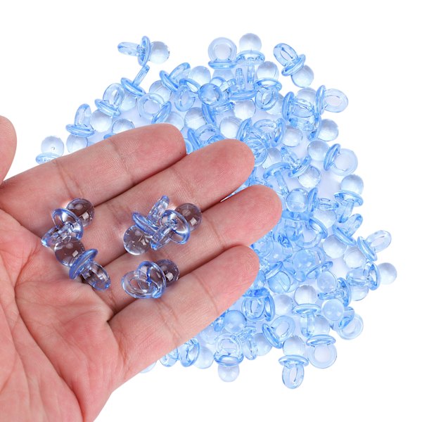 200 st Acrylicnappar för Bebis, Dop, Födelsedagspresent, Mini Dekoration Tillbehör, Blå