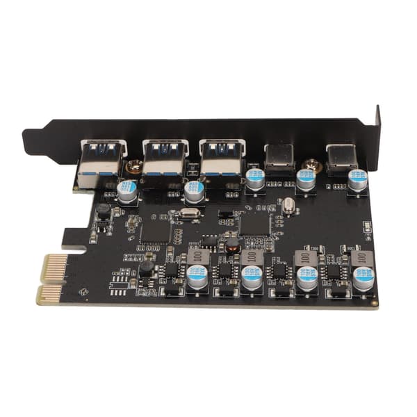 PCI Express -sovitin kortti USB3.1 High Speed 5Gbps 5 porttia Ulkoinen PCIe-verkkoadapteri Windowsille OS X:lle