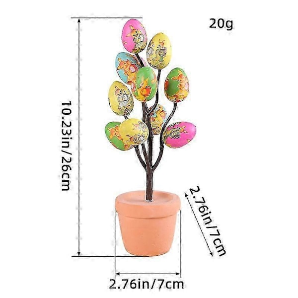 Påske Simulering Egg Potteplante Tegneserie Trykte Egg Påske Skrivebordsdekorasjon Ornamenter N3-27 kaninstil