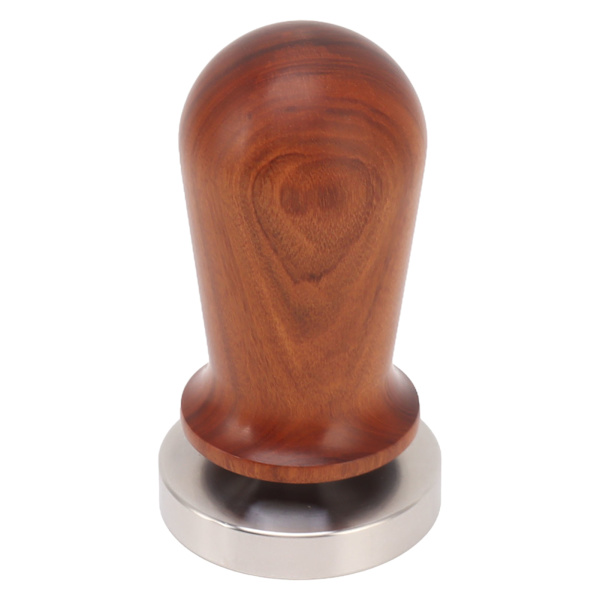 Kaffe Tamper med flad rustfrit stål base træhåndtag Kaffe Pulver Press Tamping Værktøj 58mm / 2.3in