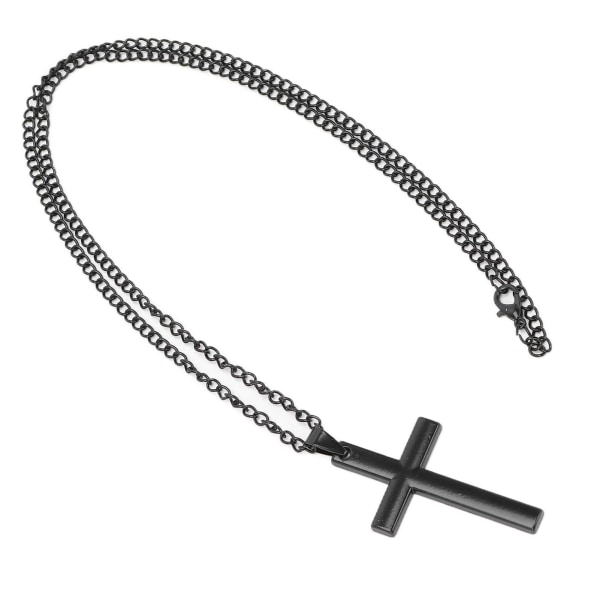 Unisex Temperament Cross Hänge Halsband Smycken Rood Sweater Alloy Chain Lätt matchande Svart