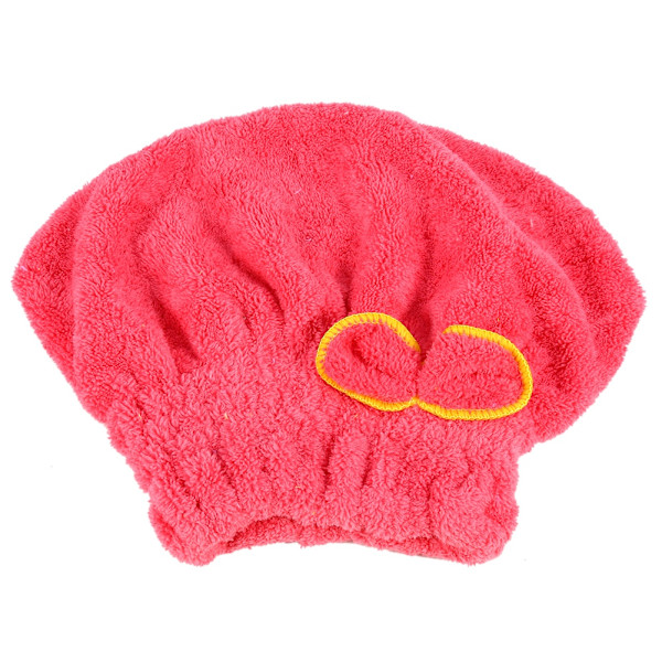 Snabbtorkande cap Mjuk Coral Velvet Bowknot hatt cap(vattenmelonröd)
