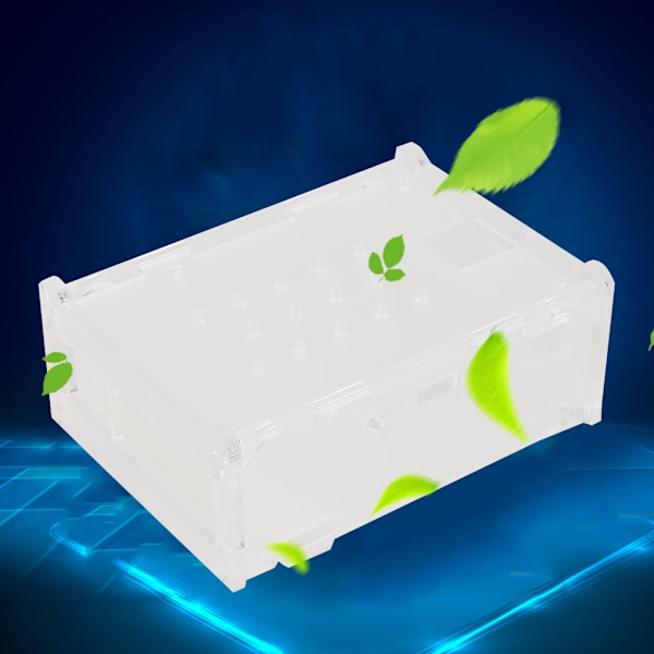 Akrylhus med 5V kylfläkt 3 kylflänsar kamerahållare monteringshål för Raspberry Pi 4B