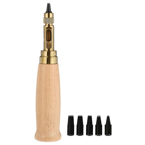 6 stk DIY lærstanseverktøy i legert stål, automatisk hulstanseverktøy 1,5 mm 2 mm 2,5 mm 3 mm 3,5 mm 4 mm