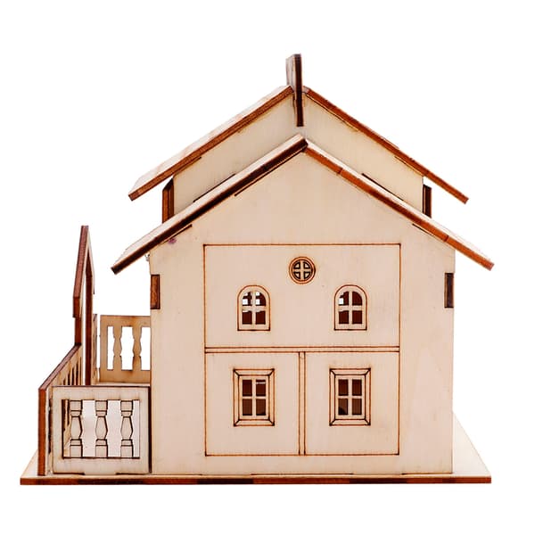 Miniatyr Villa Pengar Mynt Förvaringslåda Spargris Husmodell Heminredning (Triangulär Grind)