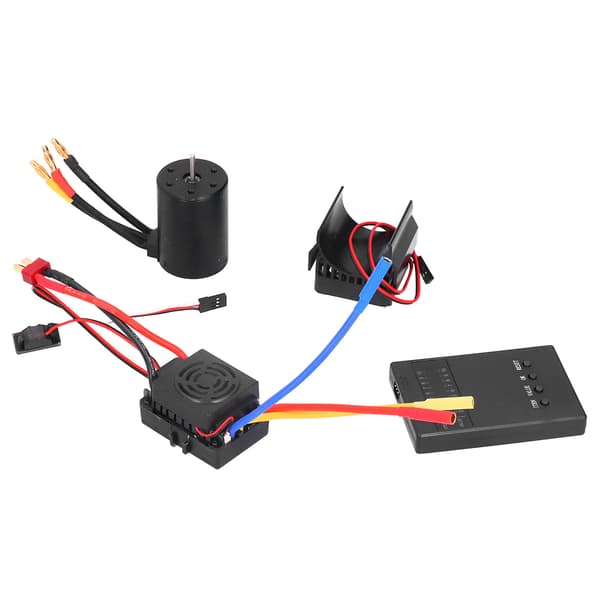 3650 3100KV Borstlös Motor 60A ESC Programmeringskort Kylfläns för 1:10 RC Bil