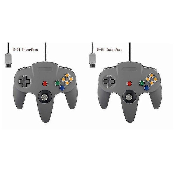 2-pakning Klassisk Kablet N64 Kontroller Retro Spill 64-bit Gamepad Joystick Erstatning 102 stk