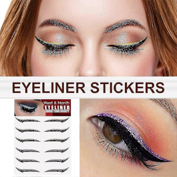 Selvklebende Eyeliner Klistremerke Dobbel Øyelokk Klistremerke Scene Sminke Øye Sminke Klistremerke Svart
