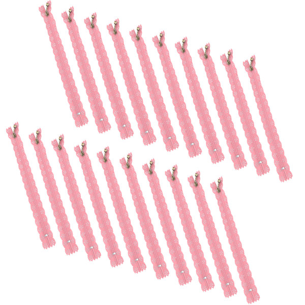 20 stk 20 cm gør-det-selv nylon blonder lynlåse coil blomster lynlås til syning brudekjole håndværk Pink