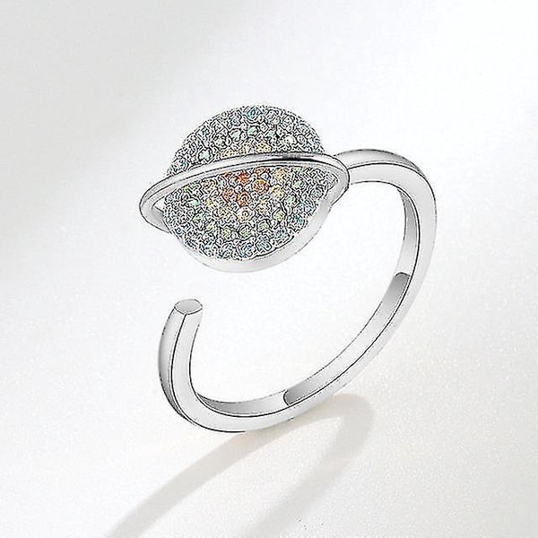 Stressavlastande zirkonring för kvinnor silver