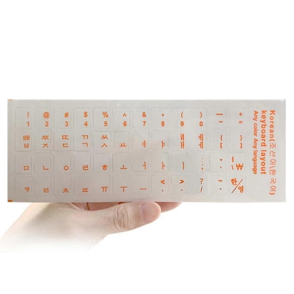 Koreanska Tangentbordsdekaler Matt PVC Tangentbordsdekal Bokstäver Transparent För PC Zekai Orange